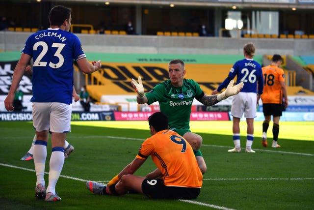 Jordan Pickford conceded three goals against Wolves