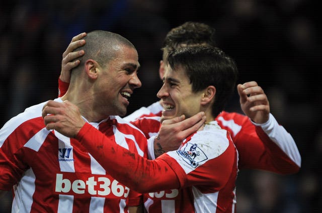 Jon Walters, left, scored 62 times in 271 appearances for Stoke (Jon Buckle/PA)