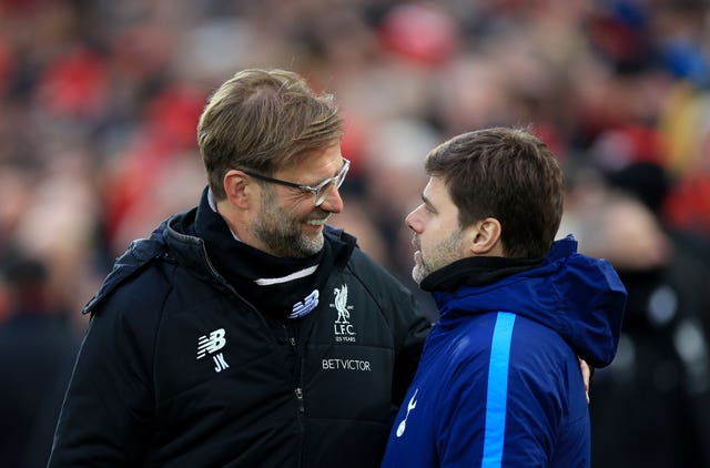 Jurgen Klopp (left) and Mauricio Pochettino. (PA)