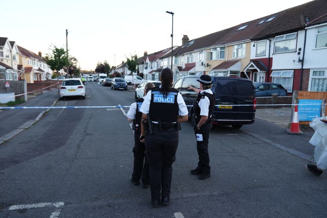 Police at the scene of the fire on Berkeley Avenue