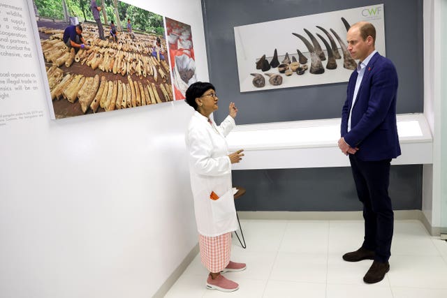 The Prince of Wales speaks with Dr Charlene Judith Fernandez