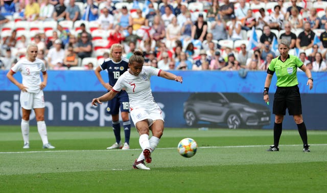 Nikita Parris opened the scoring against Scotland 