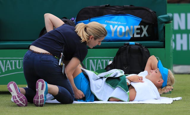 Donna Vekic needed treatment during her semi-final match in Nottingham.