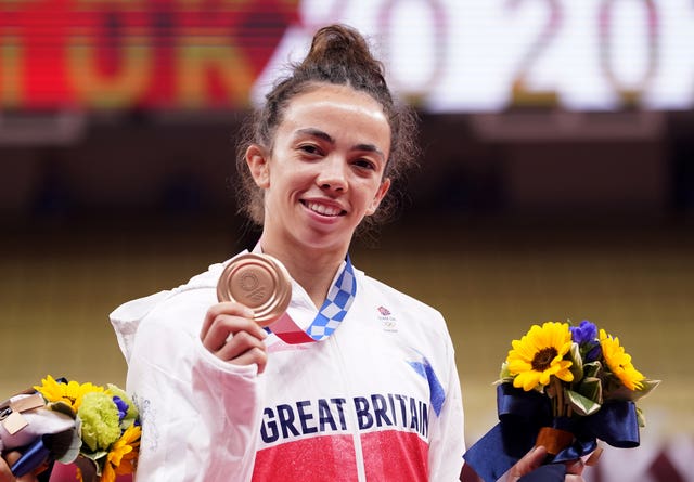 TChelsie Giles celebrates after claiming Great Britain's first medal of the Games