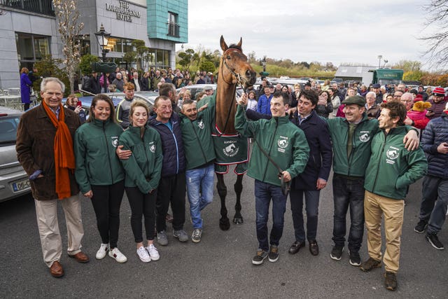 Proud owner Robert Waley-Cohen (far left) with the rest of the Noble Yeats team