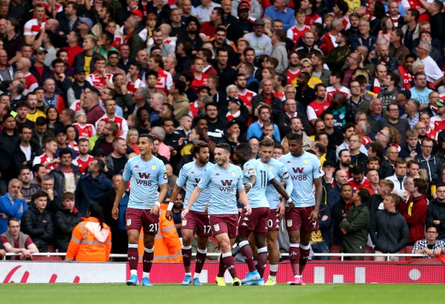 Aston Villa led twice at the Emirates
