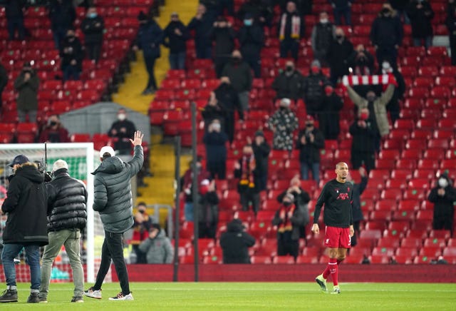 Fans returned to Anfield for the first time since March