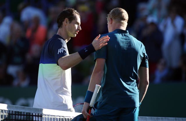 Andy Murray (left) lost to Kyle Edmund when they met in Eastbourne in June (Steven Paston/PA)