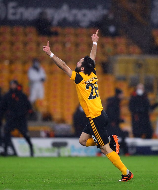 Joao Moutinho celebrates his brilliant winner 