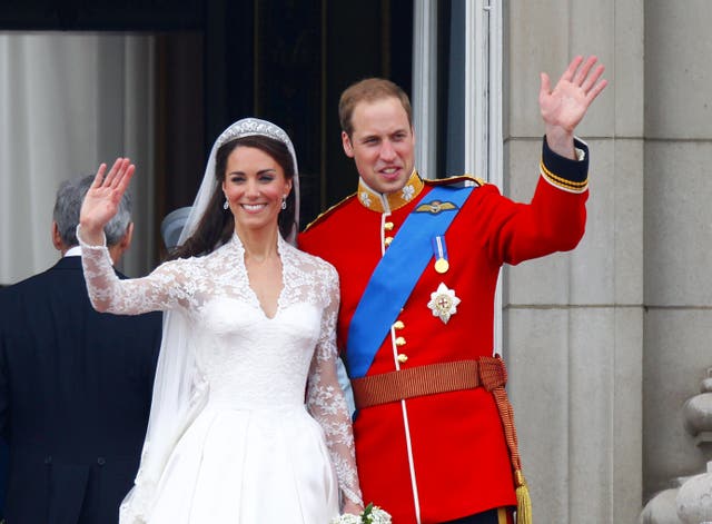 The Duke and Duchess of Cambridge on their wedding day (Chris Ison/PA)