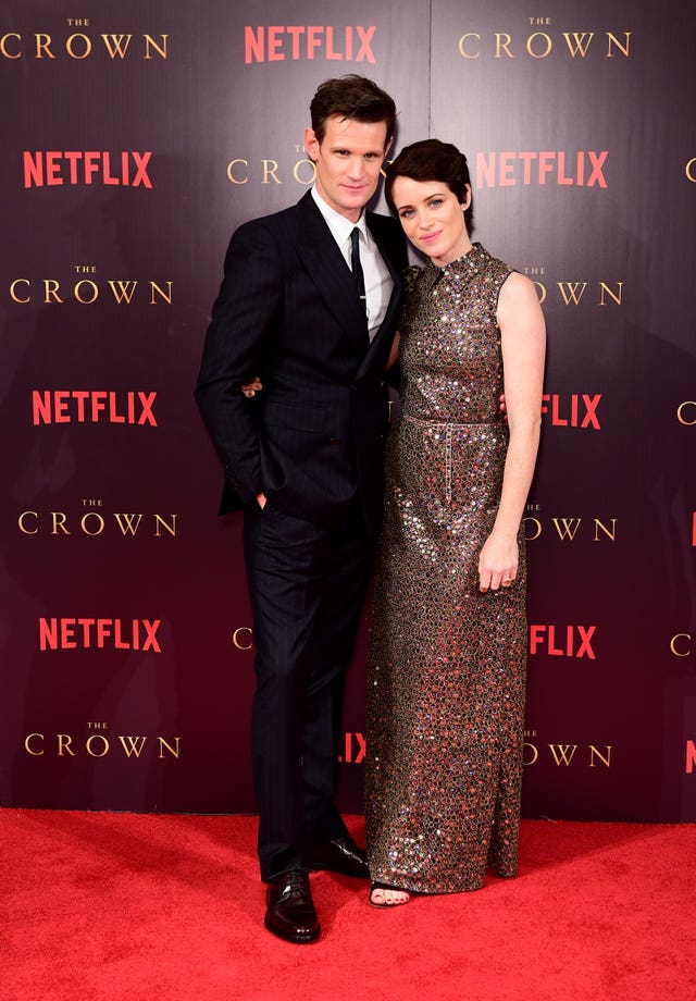 Foy with The Crown co-star Matt Smith