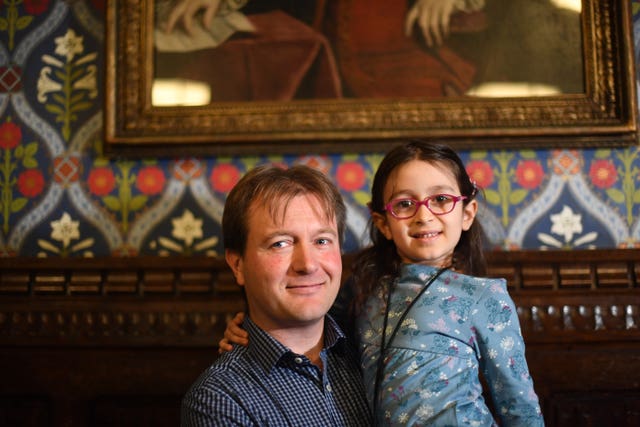 Five-year-old Gabriella Zaghari-Ratcliffe with her father Richard Ratcliffe