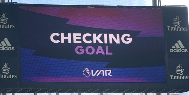 VAR checks a possible Arsenal goal against Burnley