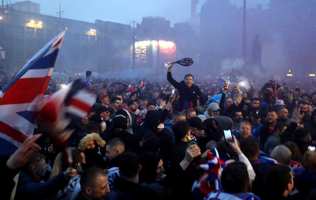 Rangers fans celebrate 