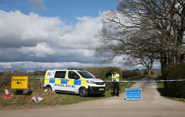 A police officer in Gillingham following the death of Sir Richard Sutton (Jonathan Brady/PA)