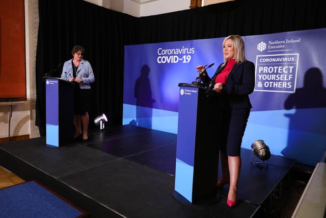 First Minister Arlene Foster (left) and Deputy First Minister Michelle O’Neill
