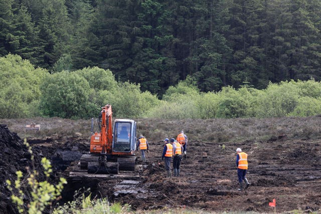 Members of the Independent Commission for the Location of Victims’ Remains work at Bragan Bog in Co Monaghan