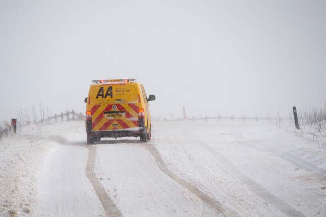 The AA warned there could be severe weather over Easter (Danny Lawson/PA)