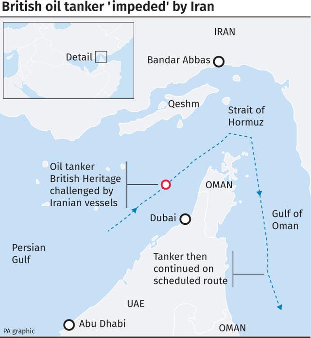 British oil tanker ‘impeded’ by Ira