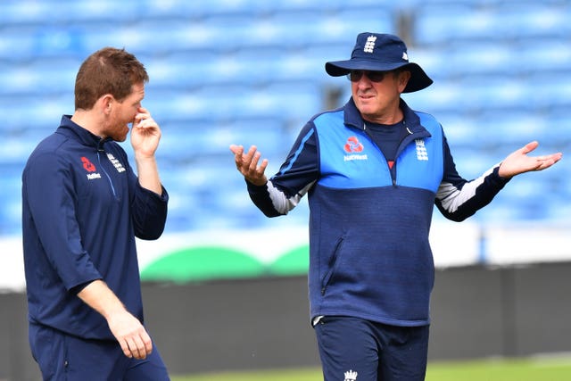 Eoin Morgan and Trevor Bayliss