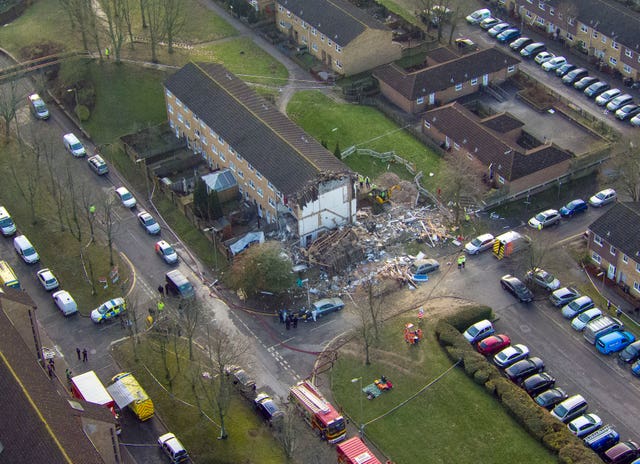 An aerial view of the scene in Launcelot Close
