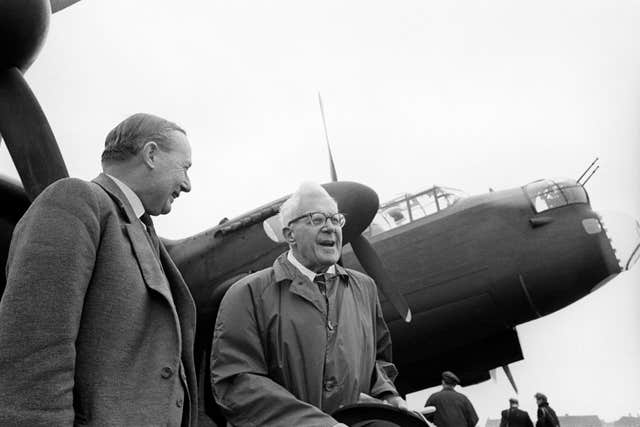 Dr Barnes Wallis (right), in 1967, inventor of the ‘bouncing bomb’ which was used to breach the Mohne and Eder dams in May 1943, with the former Air Chief Marshal Sir Ralph Cochrane (PA)