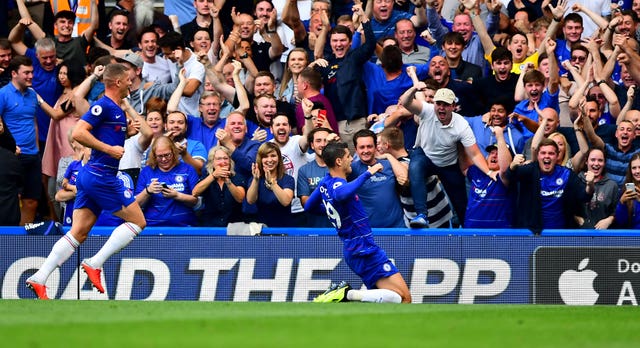 Alvaro Morata celebrated just his second Premier League goal of 2018 on Saturday