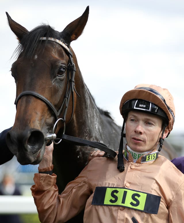 Jamie Spencer and God Given after winning the Park Hill Stakes