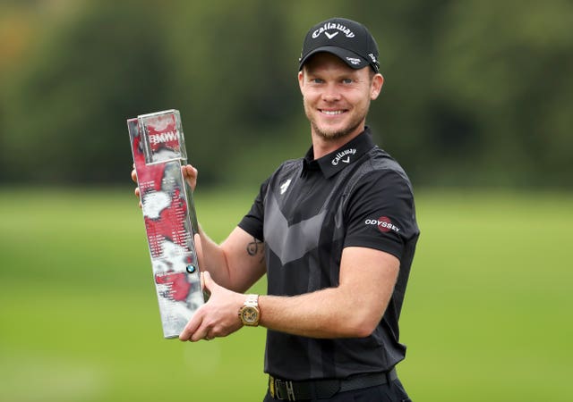 England's Danny Willett withthe BMW PGA Championship trophy