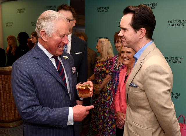 The Prince of Wales with Jimmy Carr at the annual Fortnum & Mason Food and Drink Awards