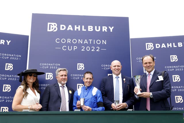 Connections of Hukm with Angus Gold (right) and Owen Burrows (second right)