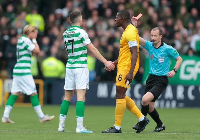 Ryan Christie was sent off against Livingston