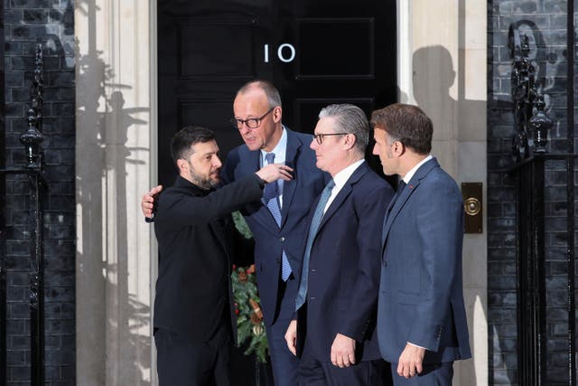 Sir Keir Starmer met with Volodymyr Zelensky, Emmanuel Macron and Friedrich Merz at Downing Street last week (