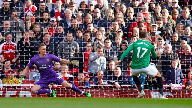 Arsenal were pegged back by Glenn Murray''s penalty