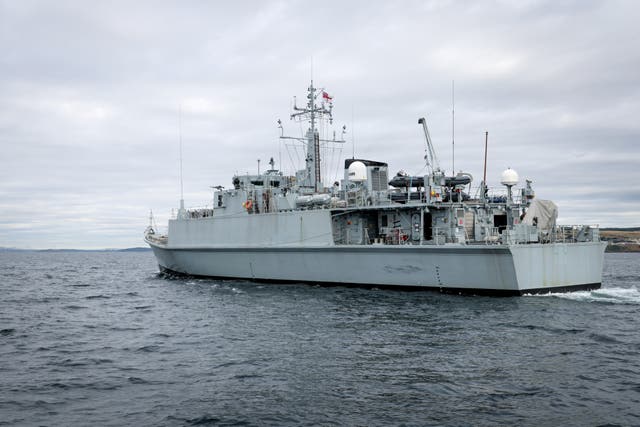 Ukraine and UK Officials visit Royal Navy Sandown Class mine hunter