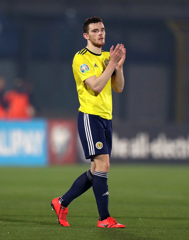 Andy Robertson acknowledged the fans after the game