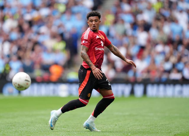 Jadon Sancho's last United appearance came in the 2024 Community Shield