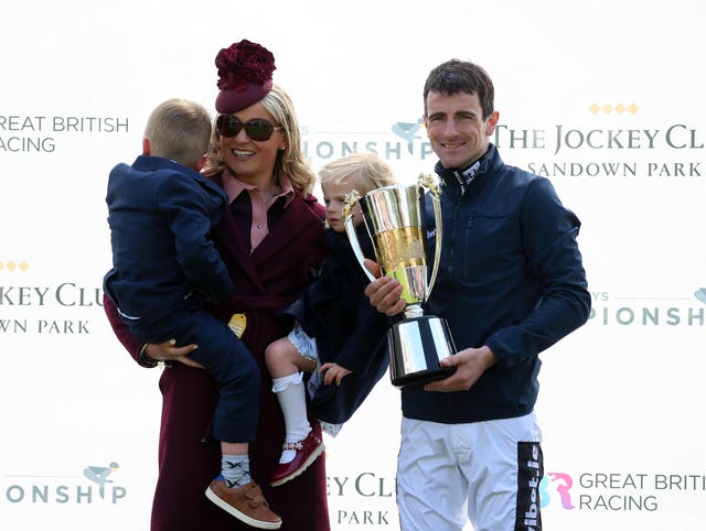 Brian Hughes and his family at Sandown