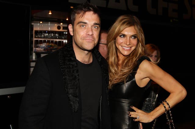 Robbie Williams and his wife Ayda Field.