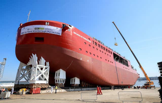RRS Sir David Attenborough hull launch