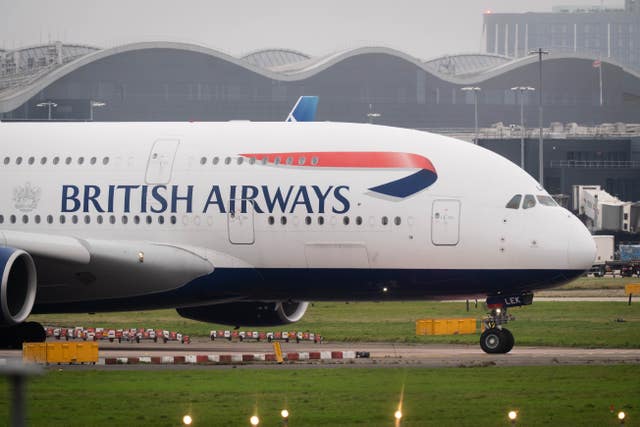 A British Airways plane at Heathrow
