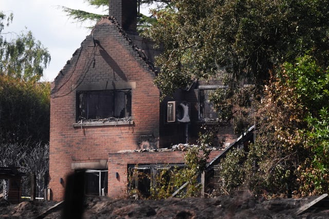 A home showing severe fire damaging