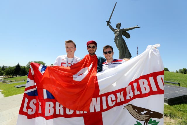 England and Tunisia fans prepare for the game