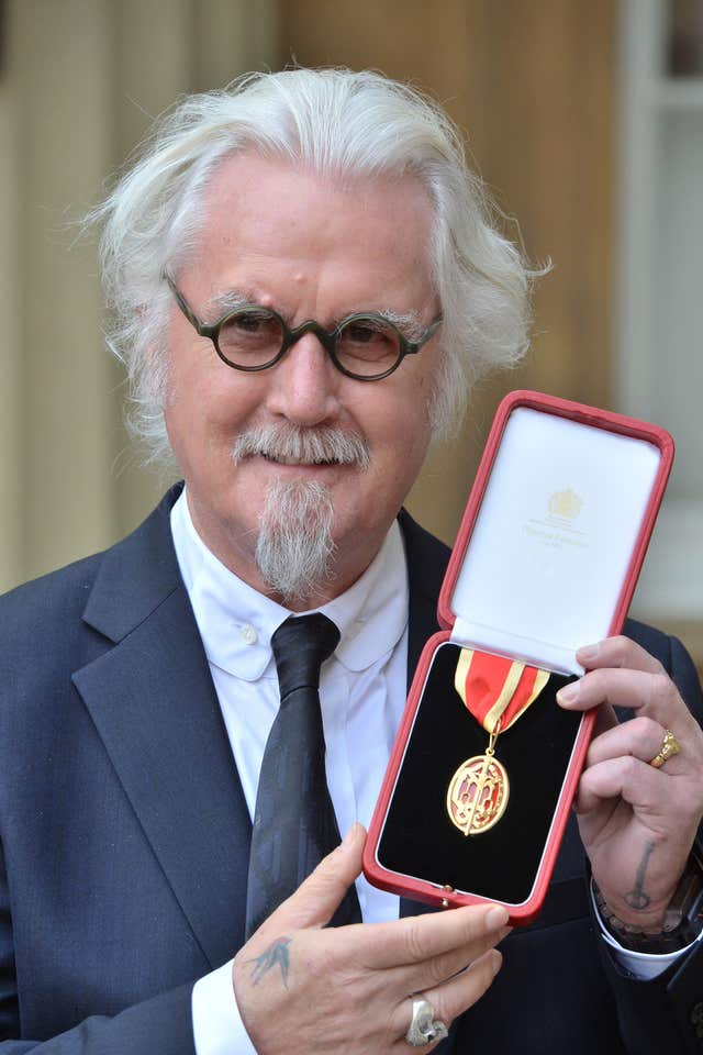 Sir Billy Connolly after he was knighted at Buckingham Palace in 2017