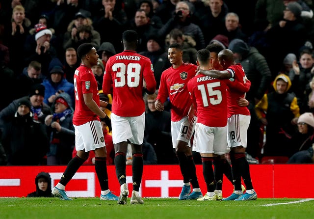 Rashford celebrates scoring