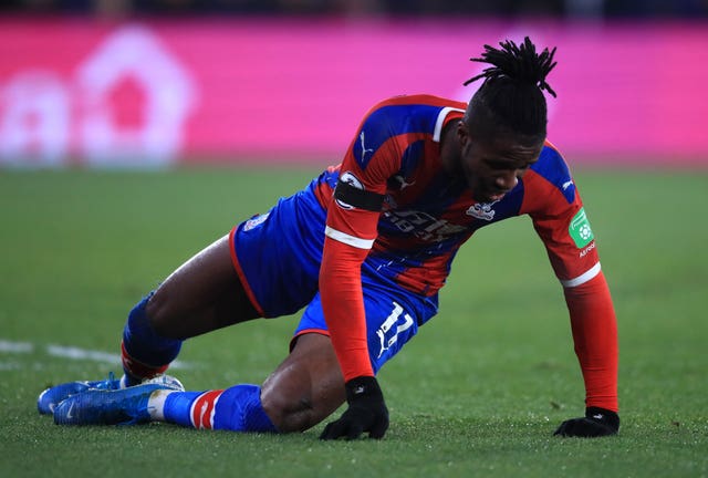 Wilfried Zaha had a penalty appeal waved away