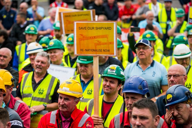 Protest at Belfast shipyard
