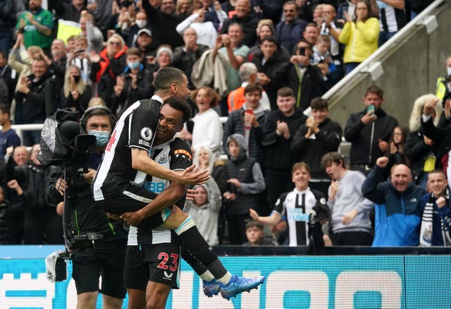 A loud St James' Park celebrates Jacob Murphy's goal