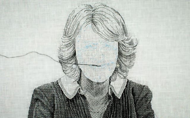Work begins on the stitched portrait of the Duchess of Cornwall