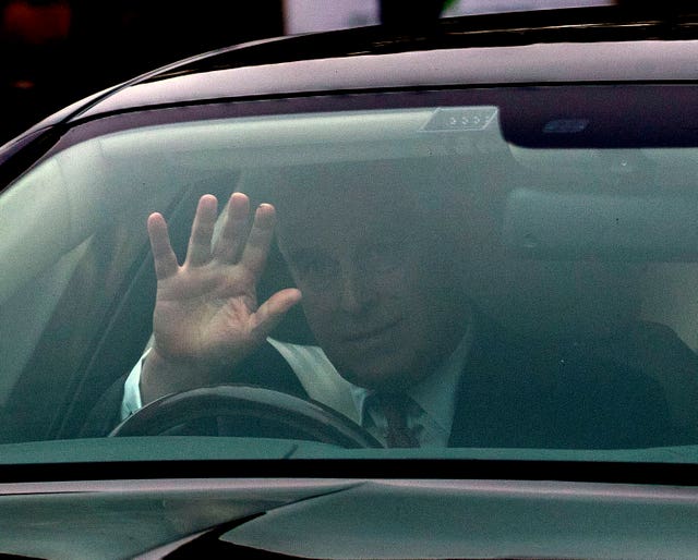 The Duke of York leaves his home in Windsor, Berkshire